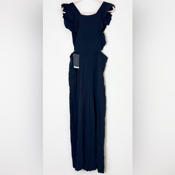NWT Zara Pinafore Black Ruffled Jumpsuit size Medium - Picture 1 of 14